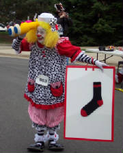 Sparky the Clown doing her parade skit.